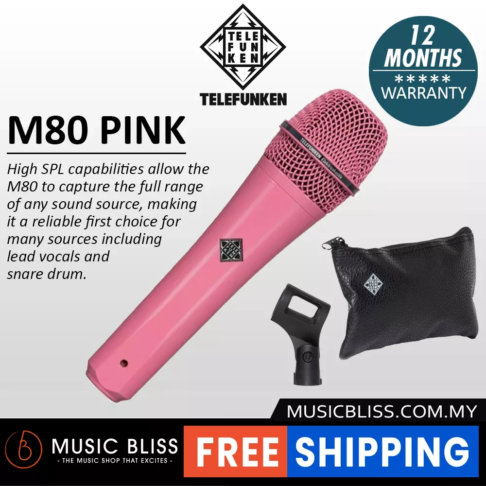 Telefunken M80 Supercardioid Dynamic Handheld Vocal Microphone – Pink