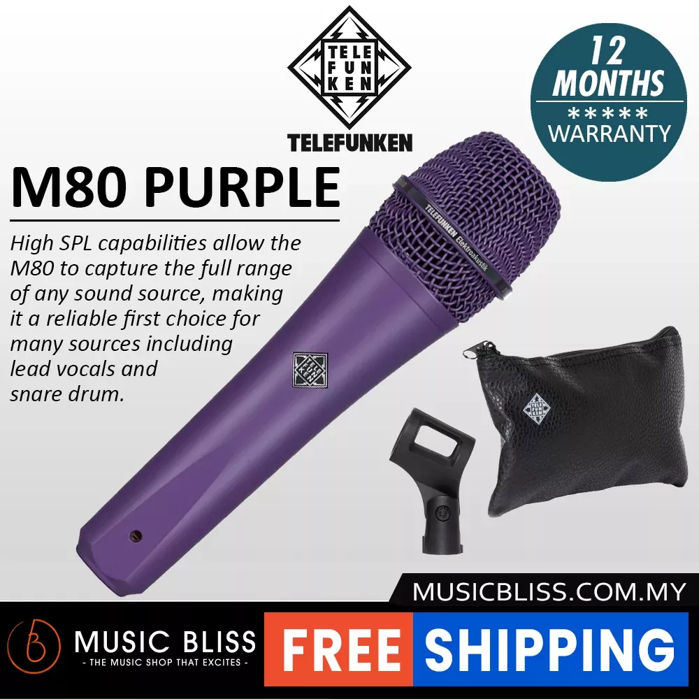 Telefunken M80 Supercardioid Dynamic Handheld Vocal Microphone – Purple