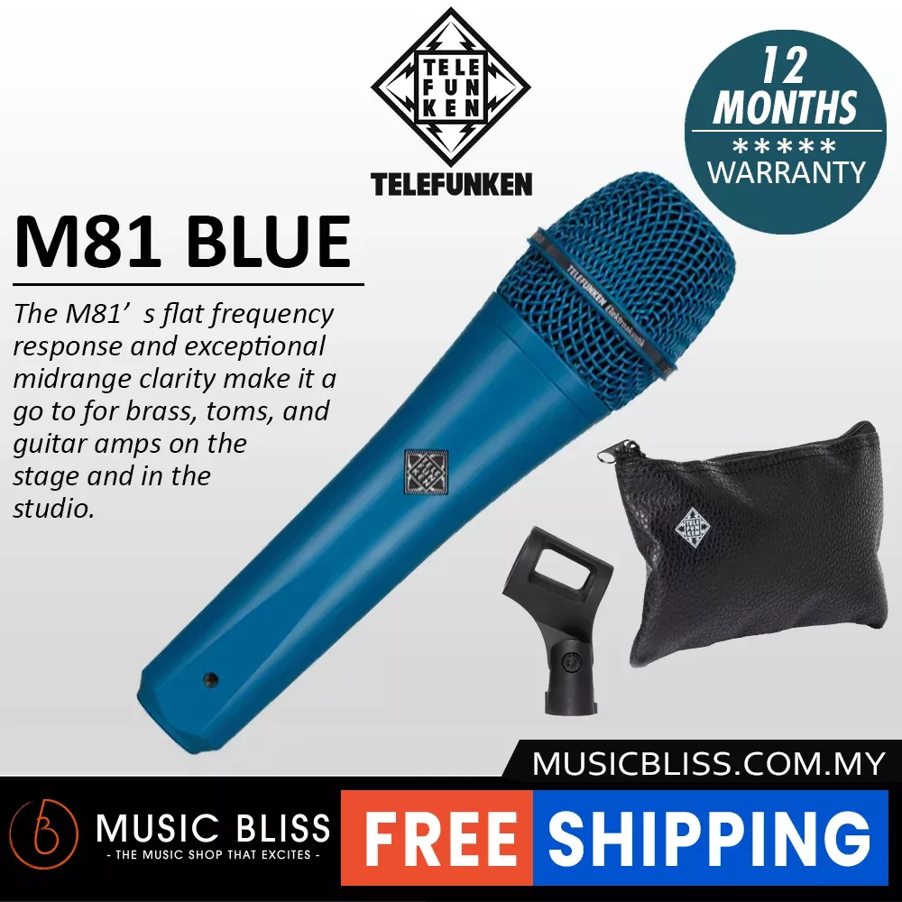 Telefunken M81 Supercardioid Dynamic Handheld Vocal Microphone – Blue