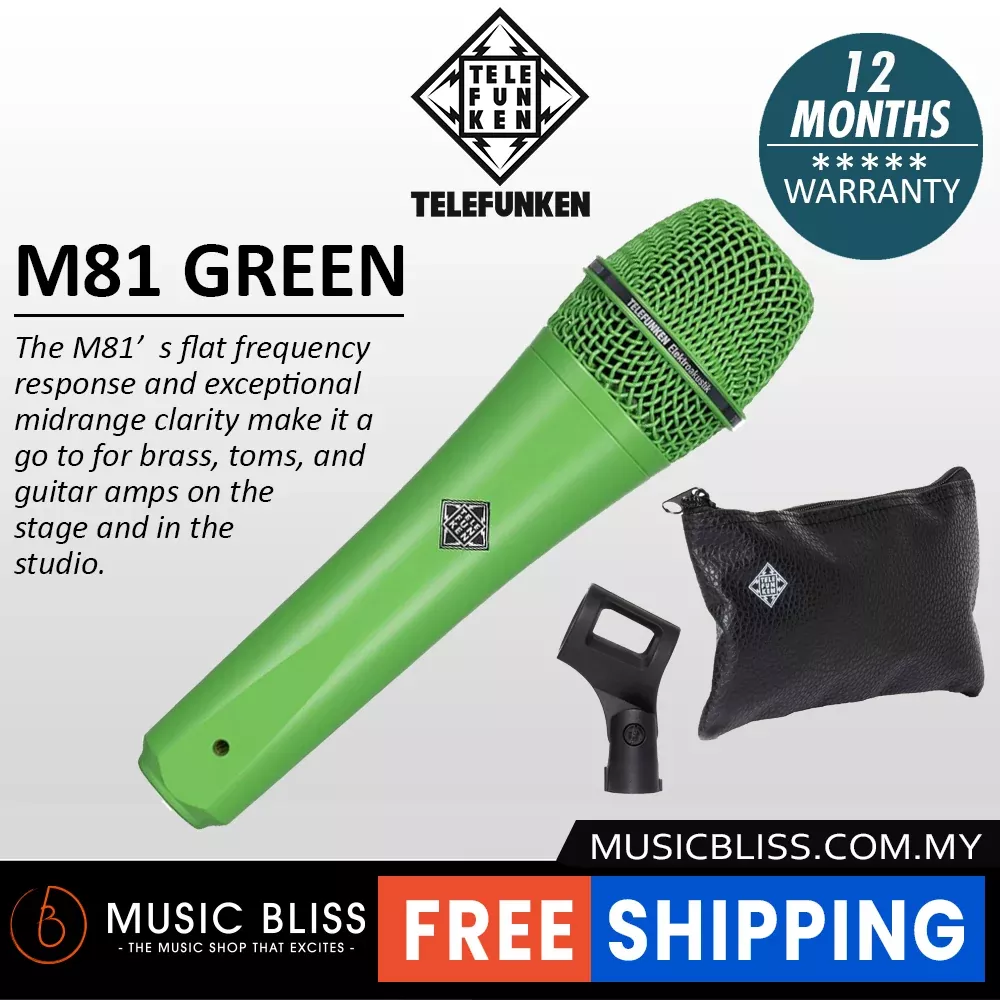 Telefunken M81 Supercardioid Dynamic Handheld Vocal Microphone – Green