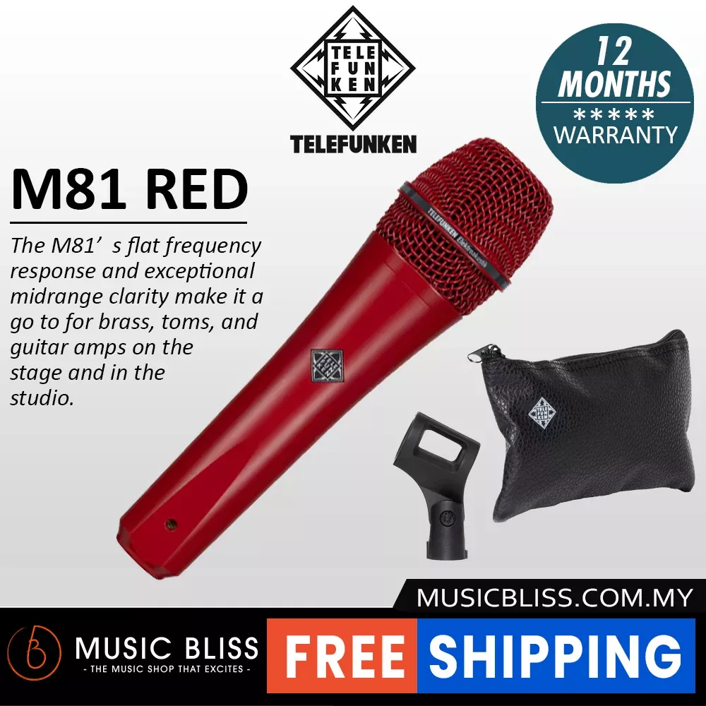 Telefunken M81 Supercardioid Dynamic Handheld Vocal Microphone – Red