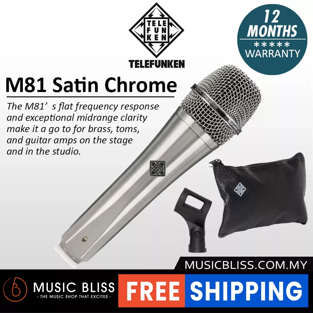 Telefunken M81 Supercardioid Dynamic Handheld Vocal Microphone – Satin Chrome