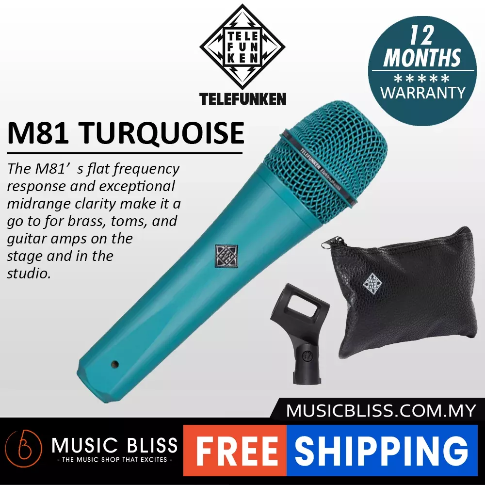 Telefunken M81 Supercardioid Dynamic Handheld Vocal Microphone – Turquoise