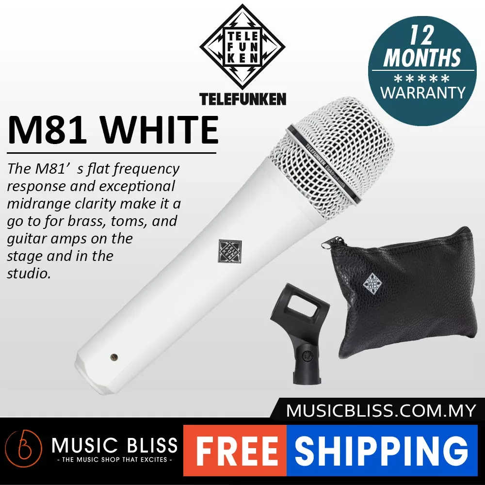Telefunken M81 Supercardioid Dynamic Handheld Vocal Microphone – White