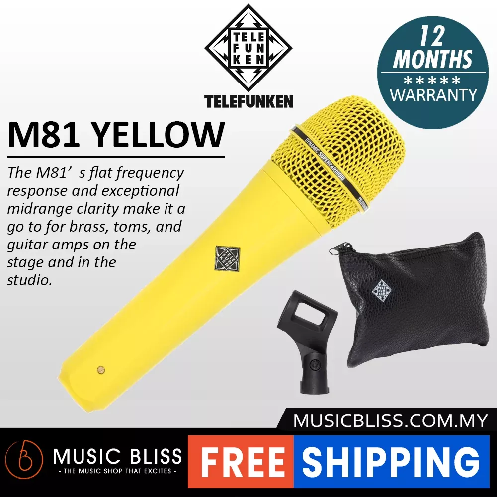Telefunken M81 Supercardioid Dynamic Handheld Vocal Microphone - Yellow