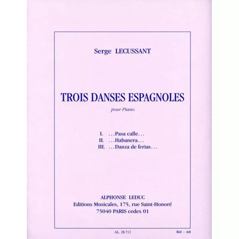 Three Dances Espagnoles Piano Solo