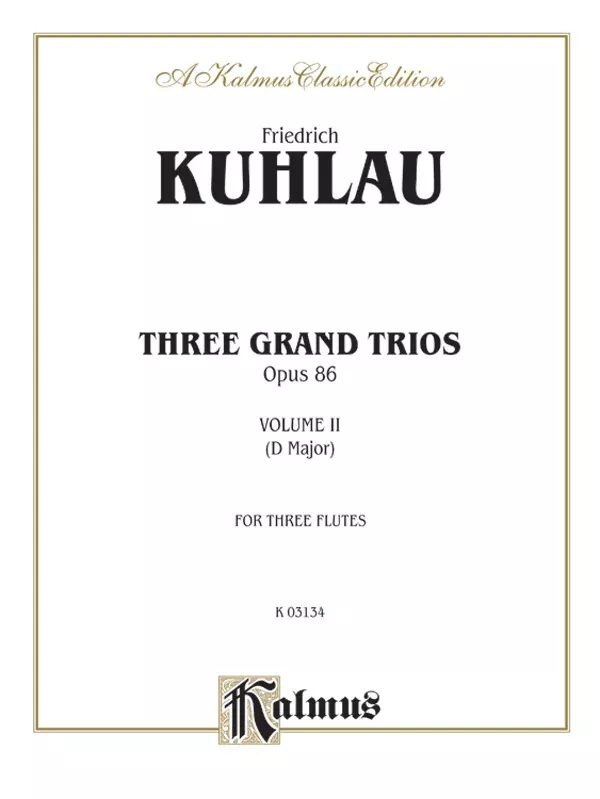 Three Grand Trios, Opus 86: Volume II (D Major): Flute Book