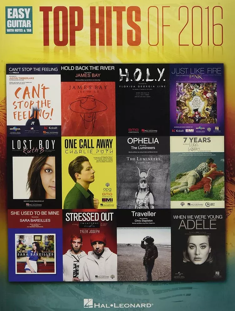 TOP HITS OF 2016 EASY GUITAR NOTES & TAB