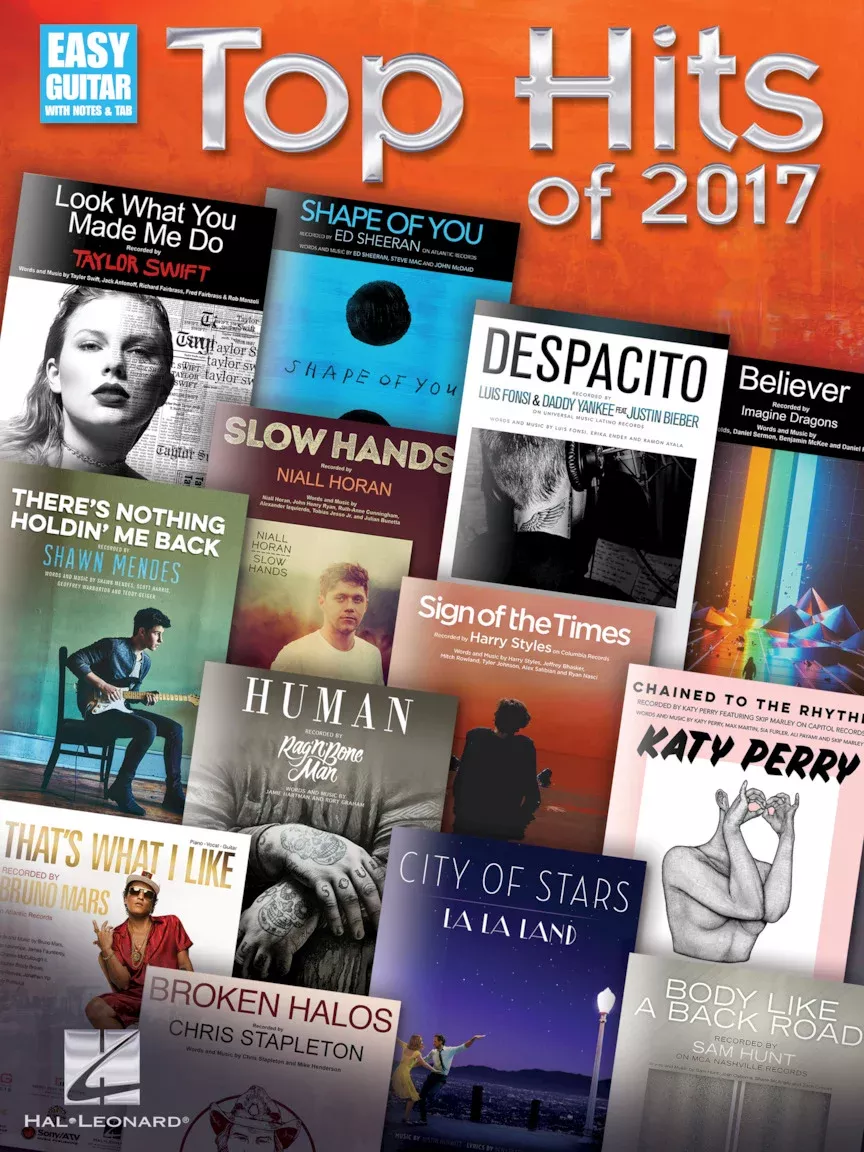 TOP HITS OF 2017 EASY GUITAR NOTES & TAB