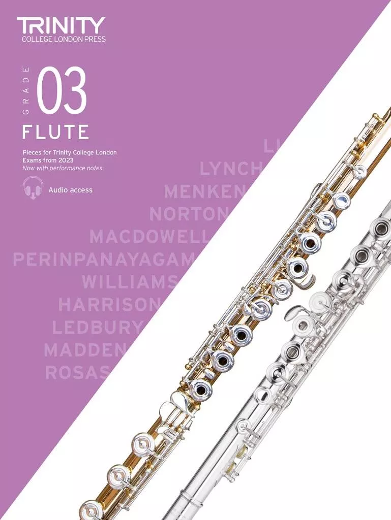 Trinity Flute Exam Pieces from 2023 Grade 3 Book and Audio Online