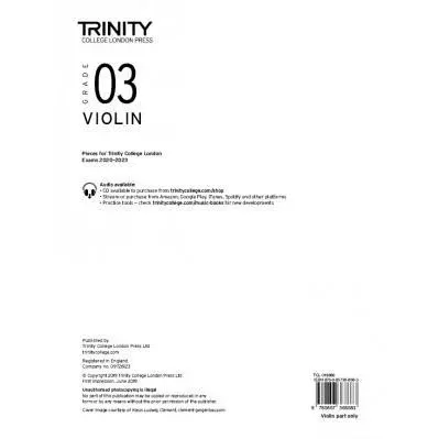 Trinity Violin 2020-23 Grade 3 Part Only