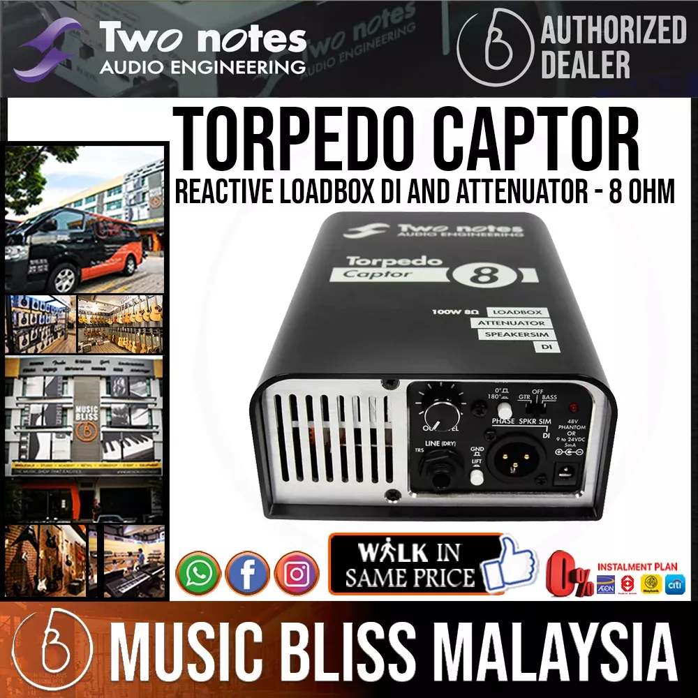 Two Notes Torpedo Captor Reactive Loadbox DI and Attenuator - 8 ohm