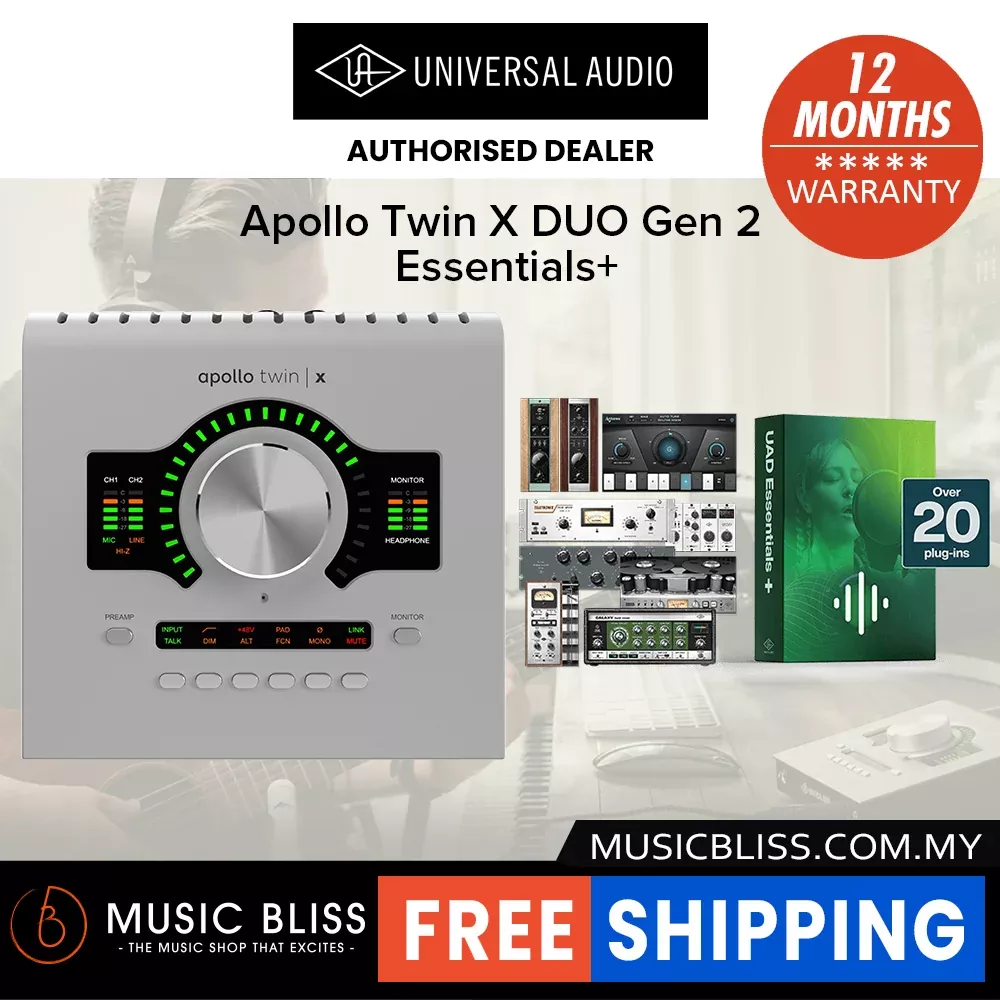 Universal Audio Apollo Twin X DUO Gen 2 Essentials+ 10x6 Thunderbolt Audio Interface with UAD DSP
