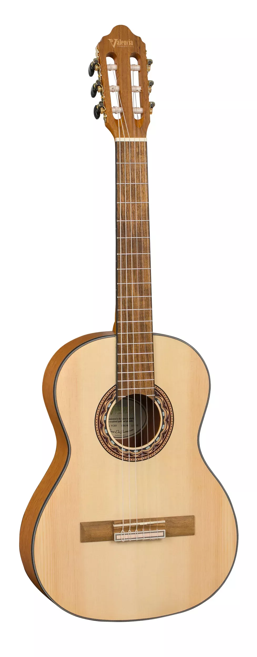 Valencia VC303 Classical Guitar – 3/4 Size – Natural