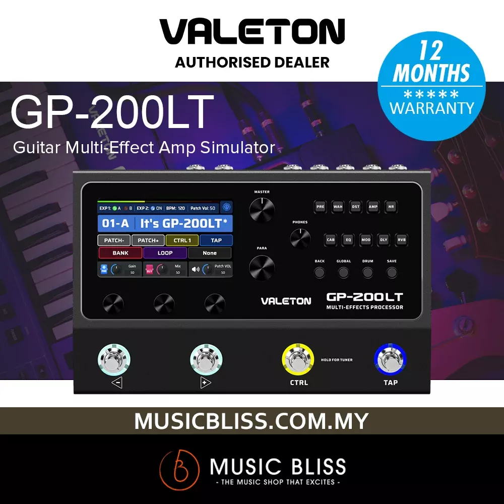 Valeton GP-200LT Guitar Multi-Effect Amp Simulator – Black