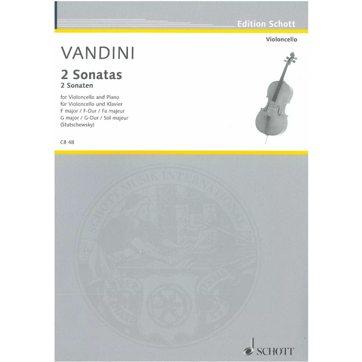 VANDINI - 2 SONATAS F & G CELLO/PIANO