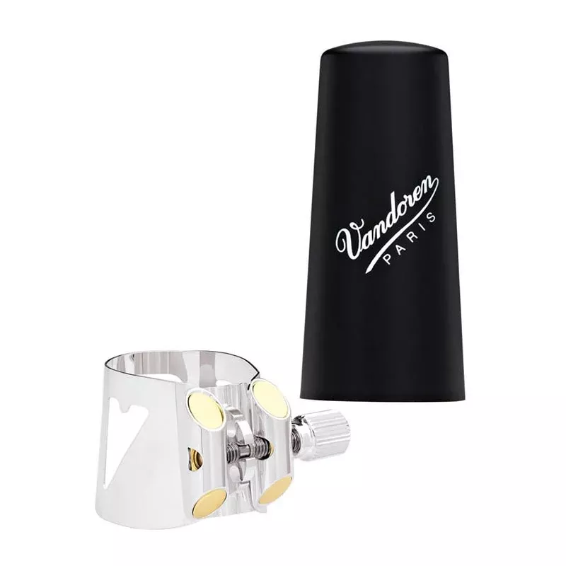 Vandoren LC01P Optimum Bb Clarinet Ligature with Plastic Cap – Silver