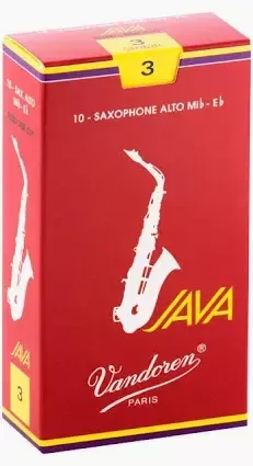 Vandoren SR263R Java Red Alto Saxophone Reeds #3 Box of 10