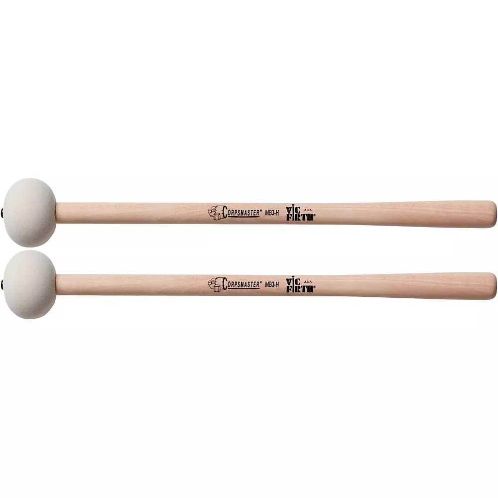 Vic Firth Corpsmaster Marching Bass Mallets Hard Large