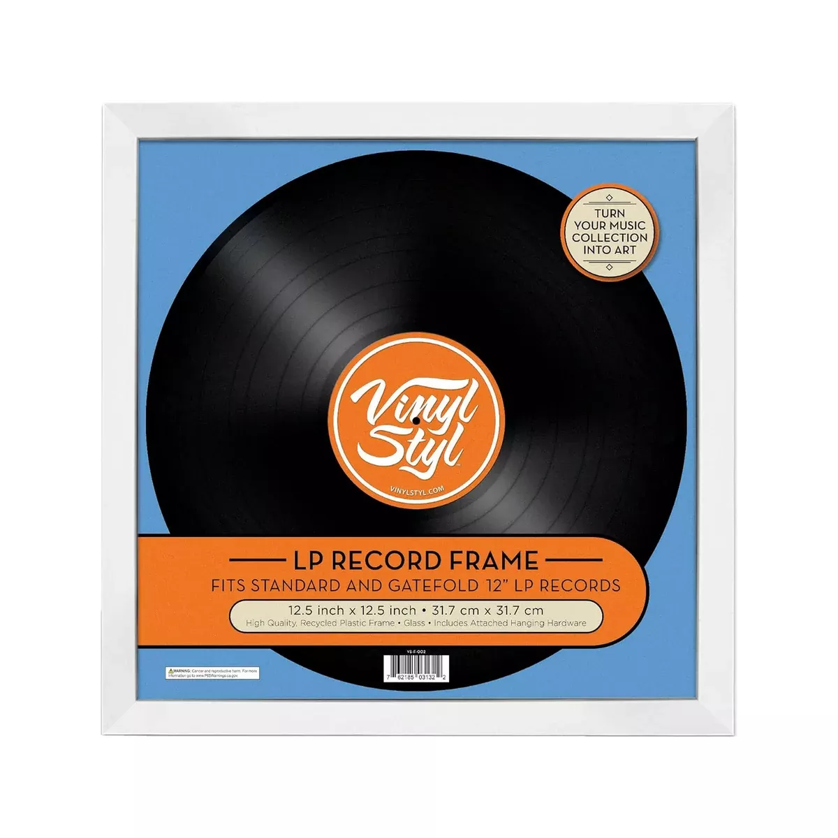 Vinyl Styl 12inch Vinyl Record Display Frame – Wall Hanging, White