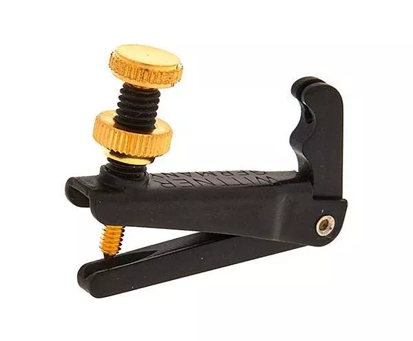 Violin String Adjuster – Black with Gold Screws
