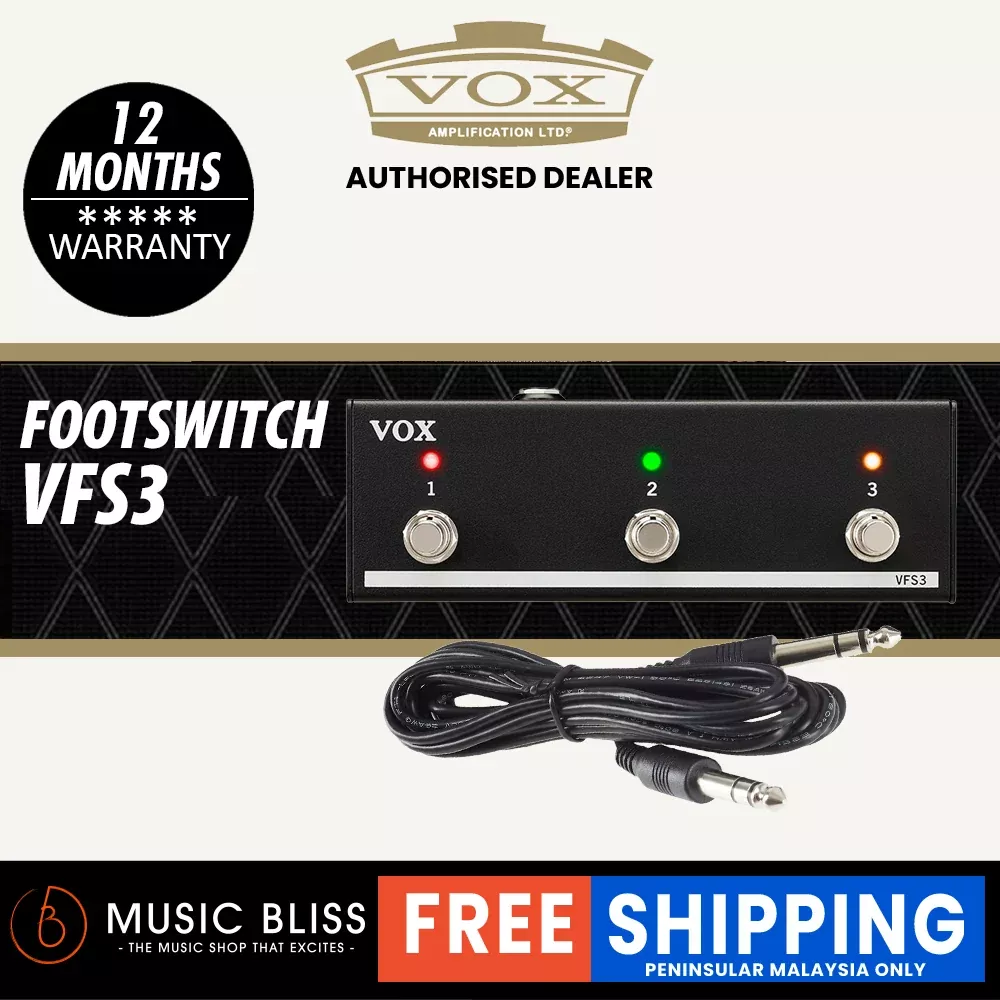 Vox VFS3 3-button Footswitch for Mini Go Amps