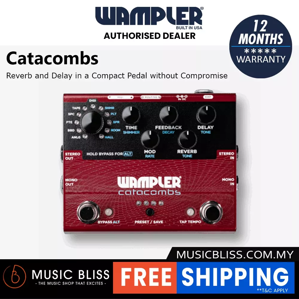 Wampler Catacombs Reverb and Delay Pedal
