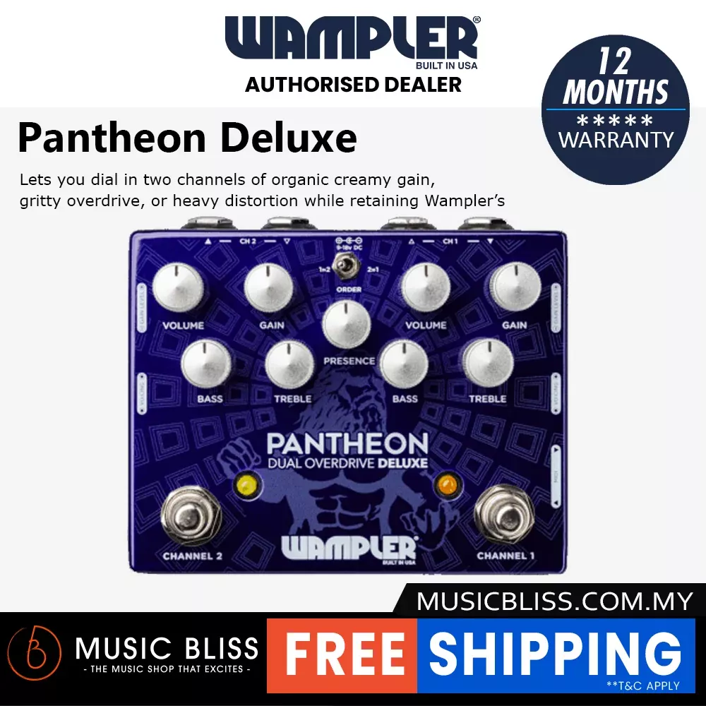 Wampler Dual Pantheon 2-channel Overdrive Pedal