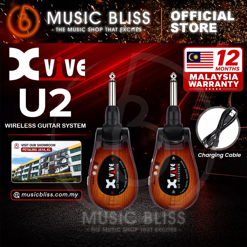 Xvive U2 2.4Ghz Digital Wireless Guitar System – 3 Tone Sunburst