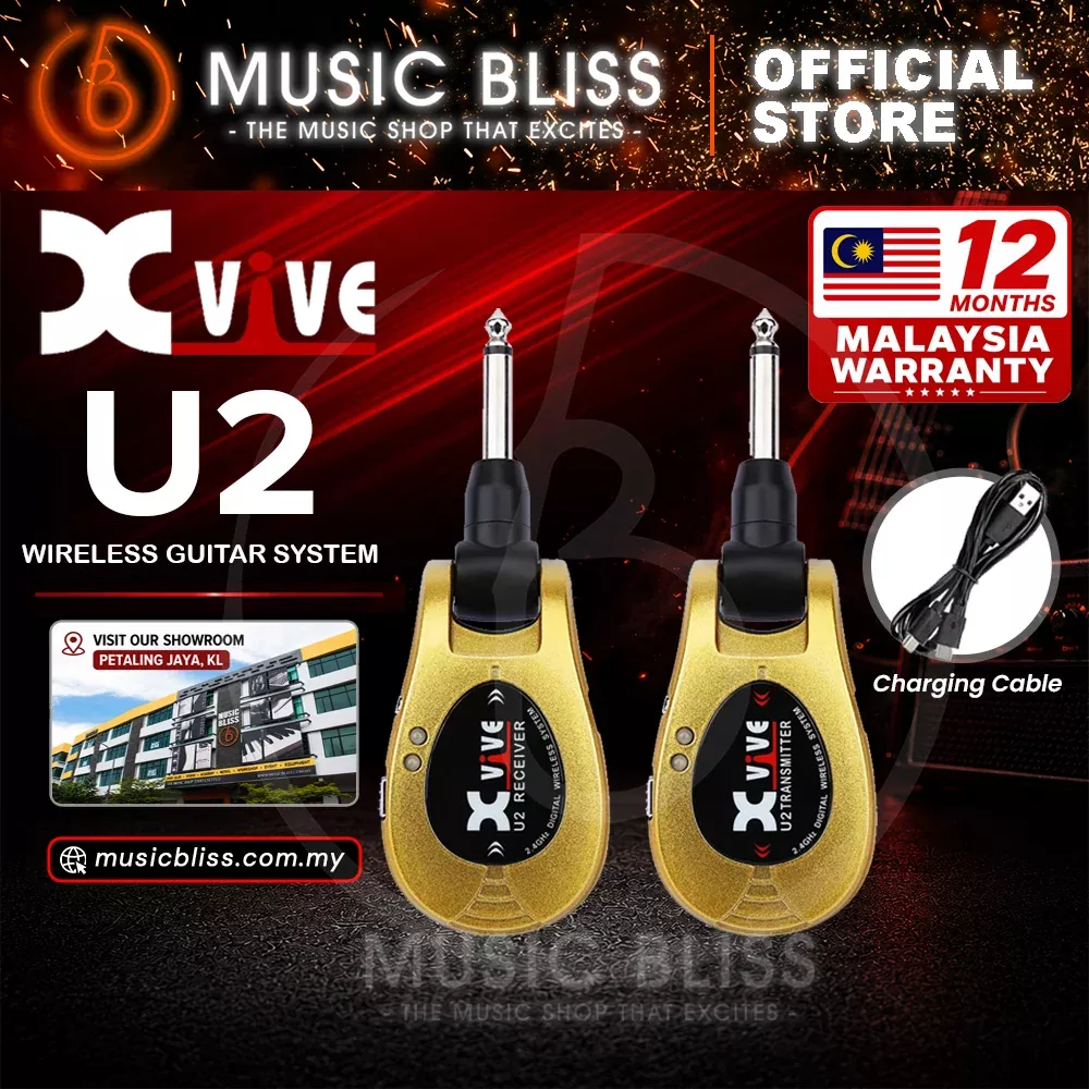 Xvive U2 2.4Ghz Digital Wireless Guitar System – Gold