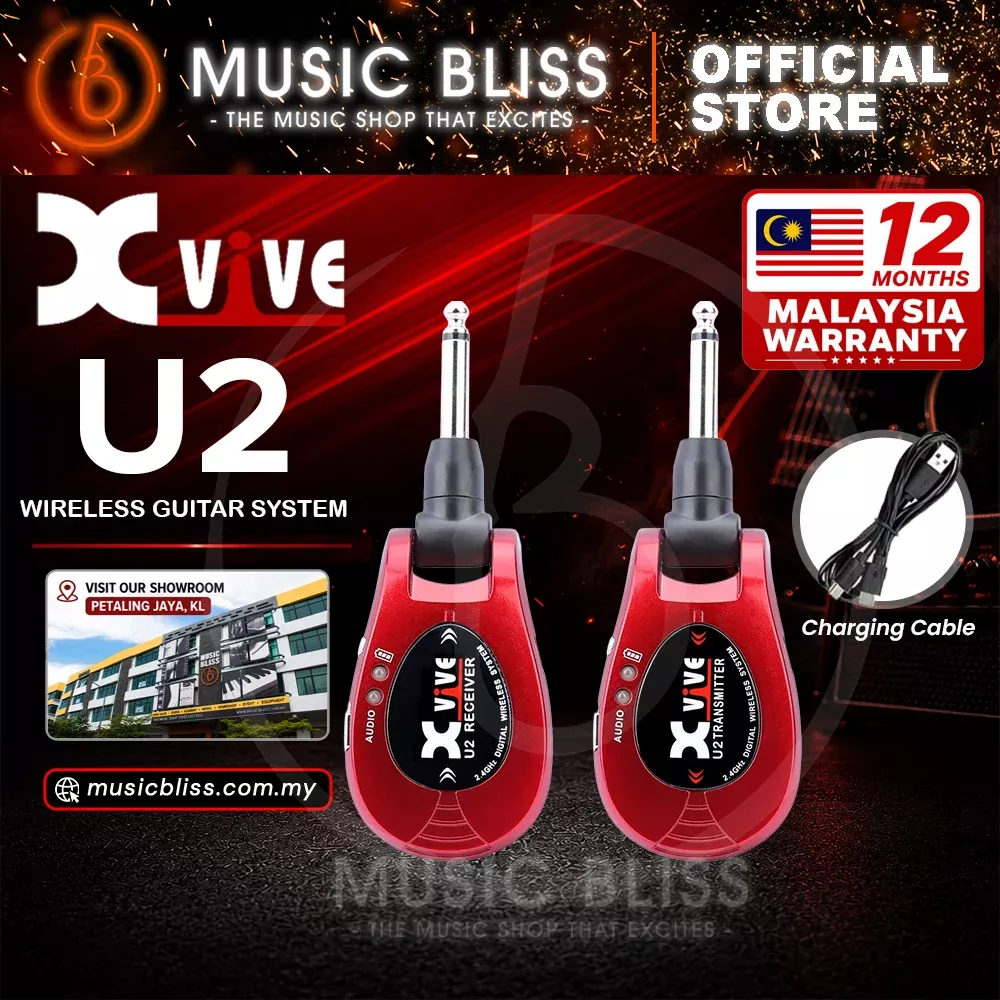 Xvive U2 2.4Ghz Digital Wireless Guitar System – Red
