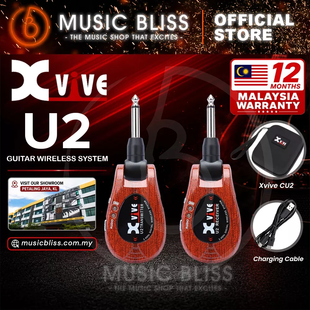 Xvive U2 2.4Ghz Digital Wireless Guitar System – Redwood