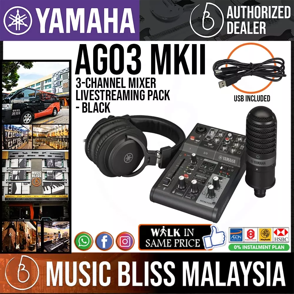 Yamaha AG03 MK2 Live Streaming Pack – Black