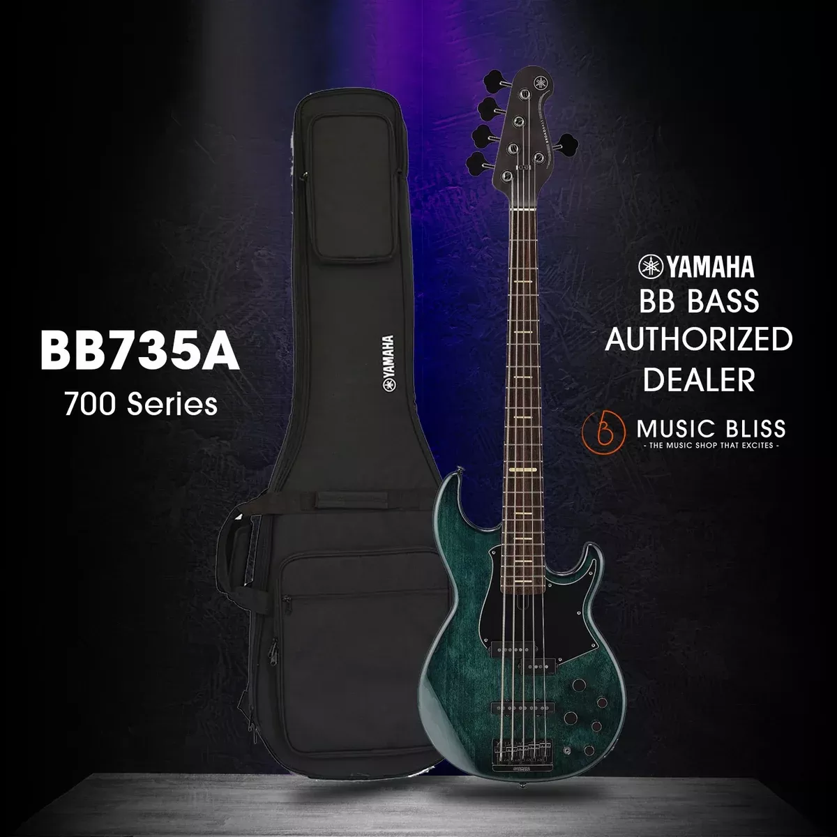 Yamaha BB735A 5-string Electric Bass Guitar – Indigo Blue