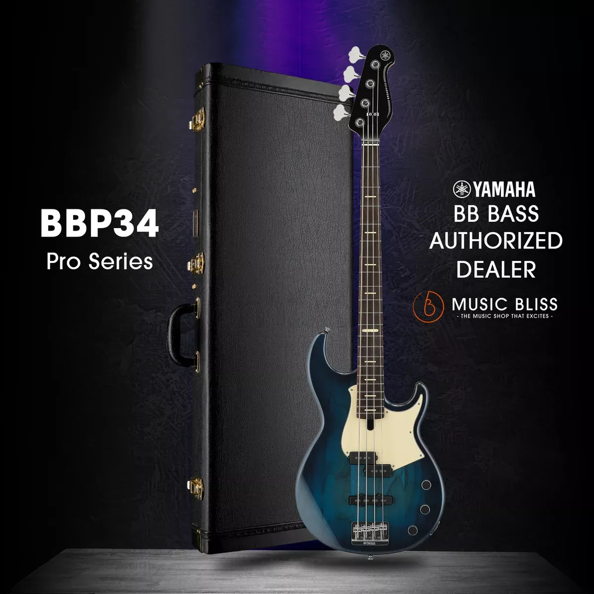Yamaha BBP34 4-string Electric Bass Guitar – Moonlight Blue