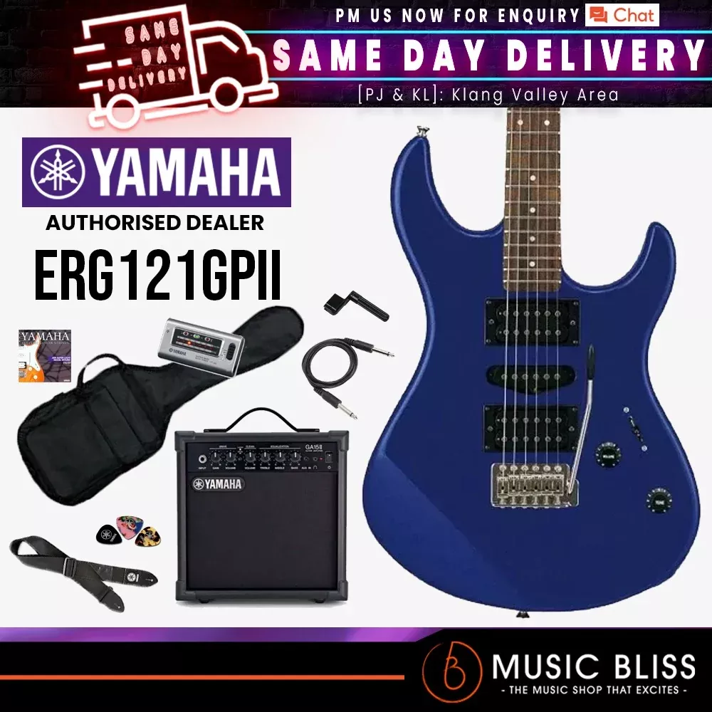 Yamaha Gigmaker ERG121GPII Electric Guitar Essentials Pack – Blue Metallic