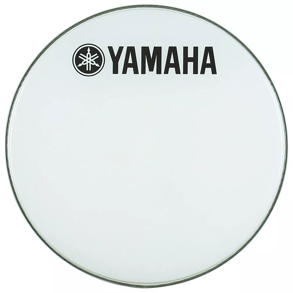 Yamaha Marching Bass Drum Head with Fork Logo White 26 in.
