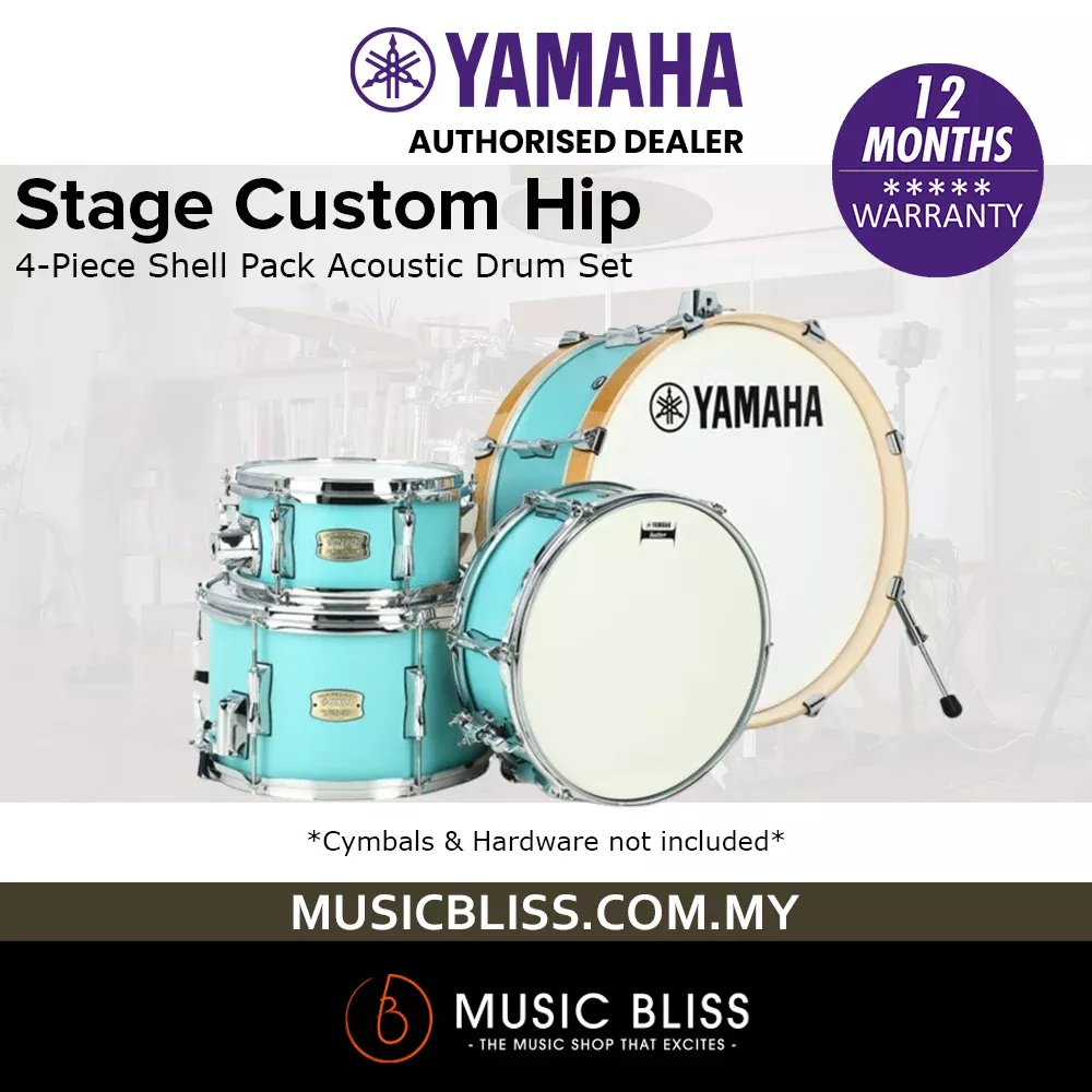 Yamaha Stage Custom Hip 4-Piece Shell Pack – Matte Surf Green