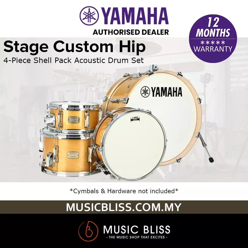 Yamaha Stage Custom Hip 4-Piece Shell Pack – Natural Wood