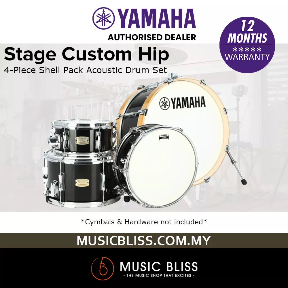 Yamaha Stage Custom Hip 4-Piece Shell Pack – Raven Black