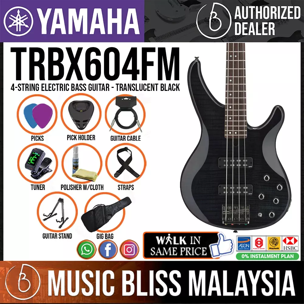 Yamaha TRBX604FM 4-string Electric Bass Guitar - Translucent Black