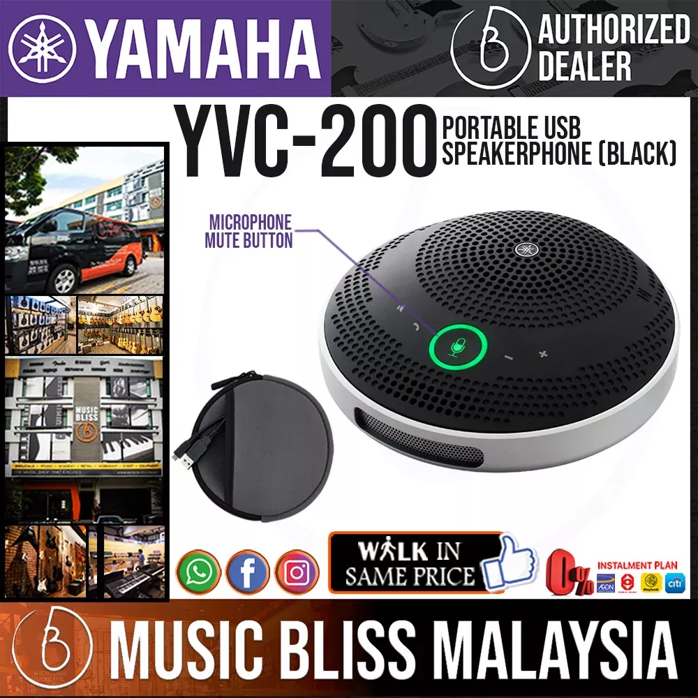 Yamaha YVC-200 Portable USB Speakerphone – Black
